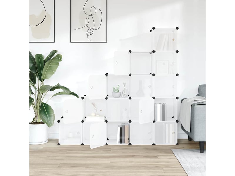 Organiseur de rangement en cube avec 15 cubes et portes en pp transparent - Conforama C