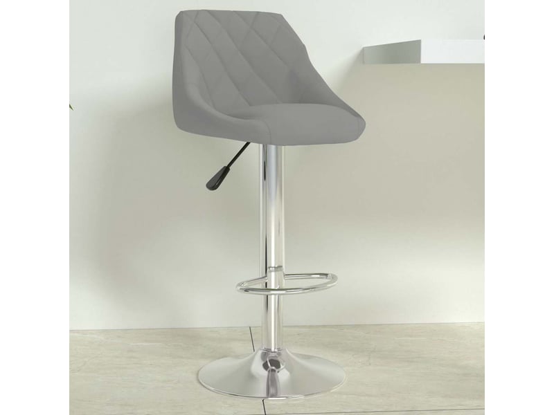  Tabouret de bar, chaise de bar gris clair velours shl68900  - Conforama B