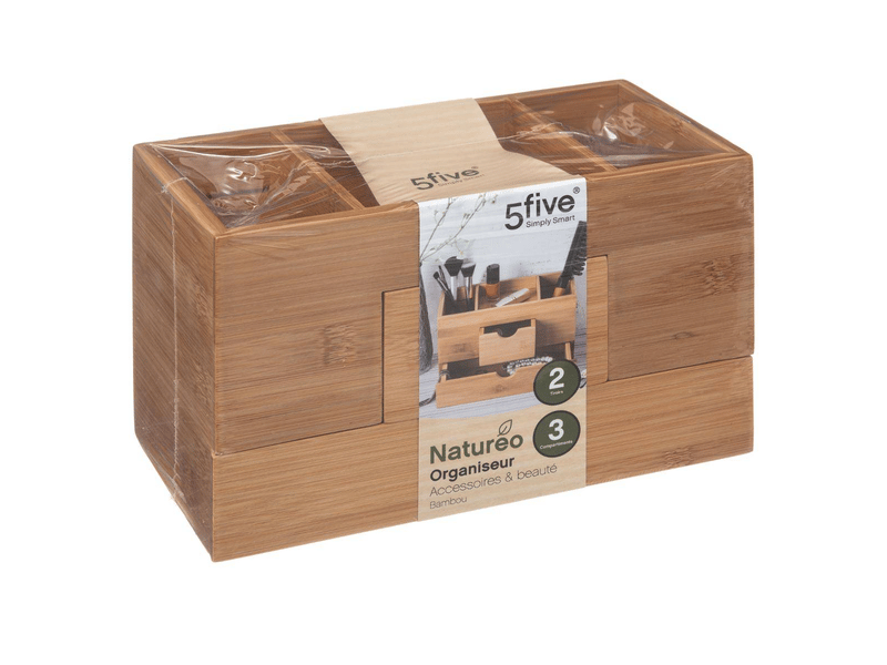  Organiseur 2 tiroirs3 compartiements bambou - 5five 200 pièces  - Conforama C