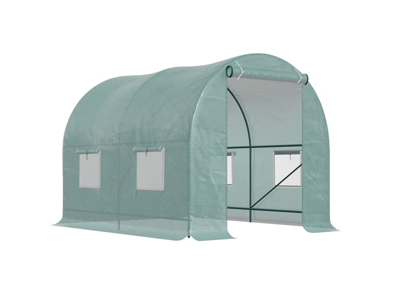  Serre de jardin 245x200x198 cm structure en métal verte  - Conforama A