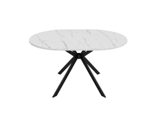 Table à manger extensible rondeovale blanche, 100/140 x 100 cm, 4–6 places