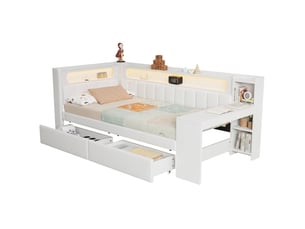Lit banquette 90x200 cm    coloris blanc