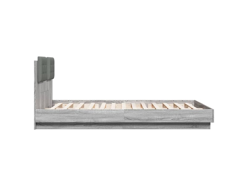  Lit double- lit adulte -  cadre de lit sans matelas sonoma gris 120x200 cm  - Conforama D