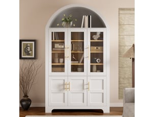 Buffet 6 porte(s) 0 tiroir(s) <strong>HAVRYA</strong> <strong></strong> - 110 cm coloris blanc