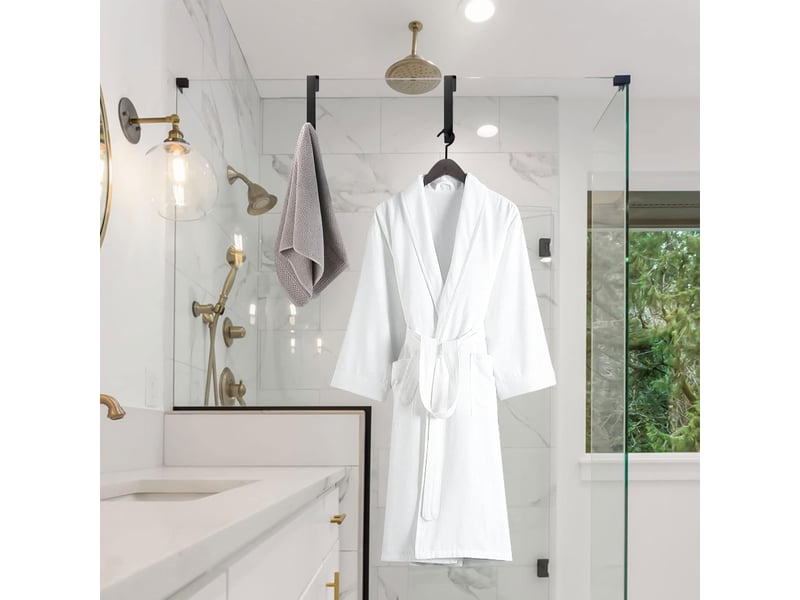 4 pièces crochet paroi douche, crochets de porte de douche en acier inoxydable, serviette sans perçage, accroche salle de bai, noir - Conforama C
