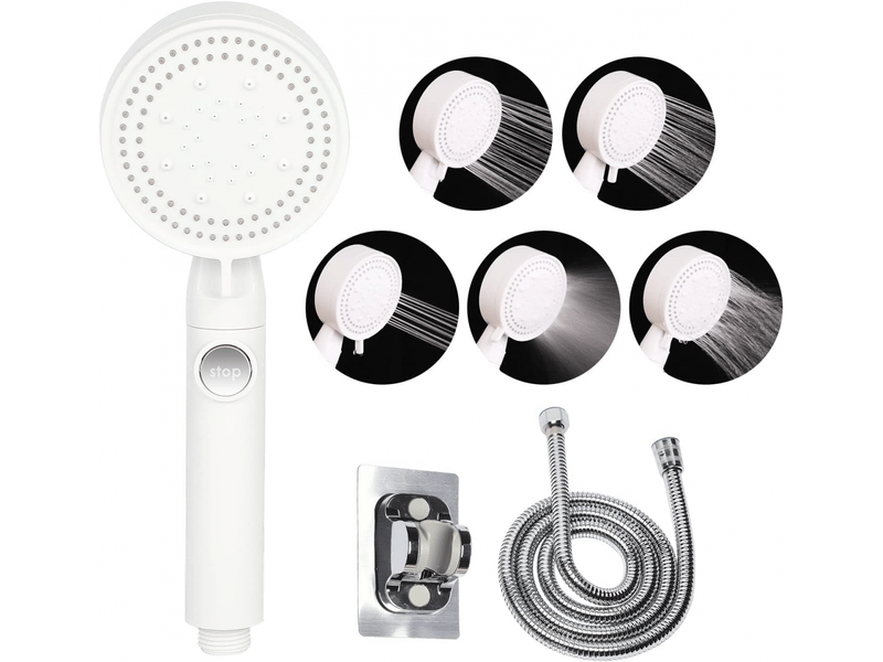  Pommeau de douche à haute pression économie d'eau, douchette douche salle de bain réglable à 5modes  - Conforama A