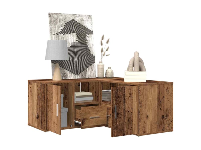  Armoire d'angle, armoire de rangement vieux bois 160x40x45 cm bois d'ingénierie  - Conforama D