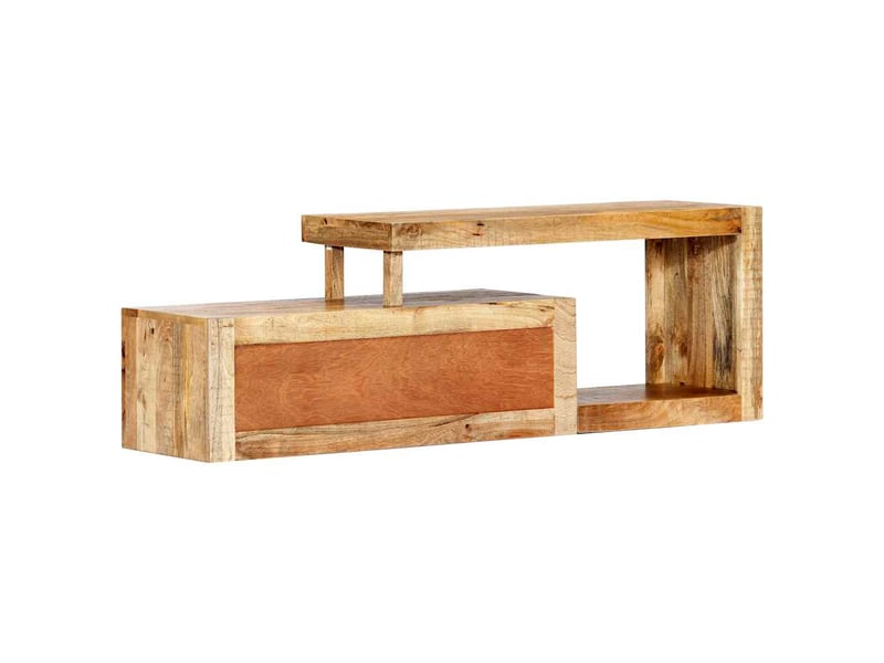  Meuble tv - banc tv - meuble de rangement 120x30x40 cm bois massif de manguier  - Conforama E
