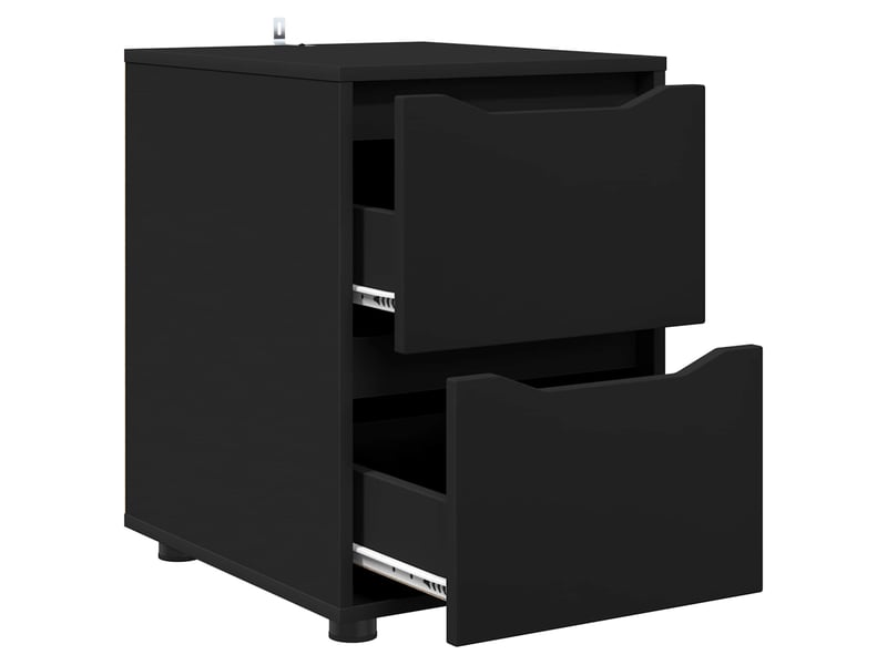  Armoire de rangement, commode de rangement 40 x 48 x 57 cm bois d'ingénierie noir  - Conforama E