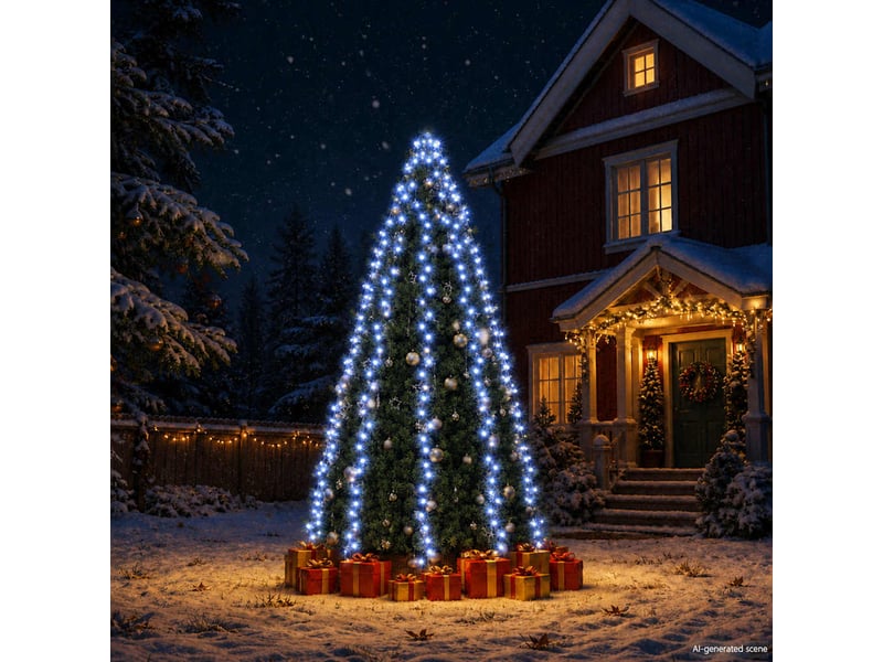  Guirlande lumineuse d'arbre de noël 300 led bleu 300 cm  - Conforama B
