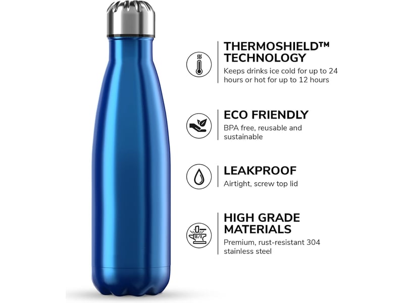  Bouteille d'eau isotherme sans bpa reutilisable pour sport gym voyage 500ml  - Conforama B