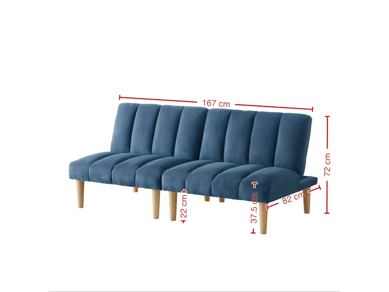  Canapé convertible 2 places 167 cm avec dossier réglable, lit d’appoint pliable, gain de place, moderne  - Conforama C
