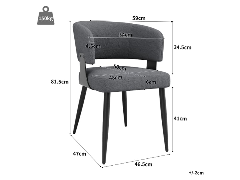  Ensemble 4 chaises en flanelle haut de gamme – salle à manger, beigegris, idéal maquillage et coiffure  - Conforama C