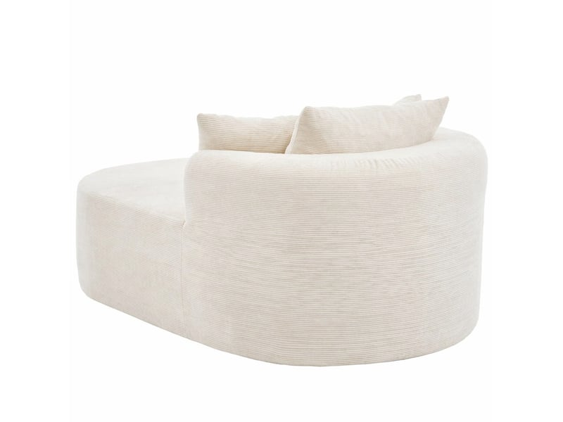  Fauteuil relax ovale 170 x 112,5 x 83 cm beige clair en velours côtelé, assise profonde sans montage complexe  - Conforama E