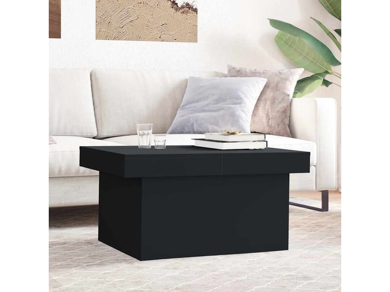  Table basse | table de salon noir 80x55x40 cm bois d'ingénierie  - Conforama B