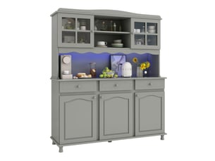 Buffet 5 porte(s) 3 tiroir(s) - 135 cm coloris gris