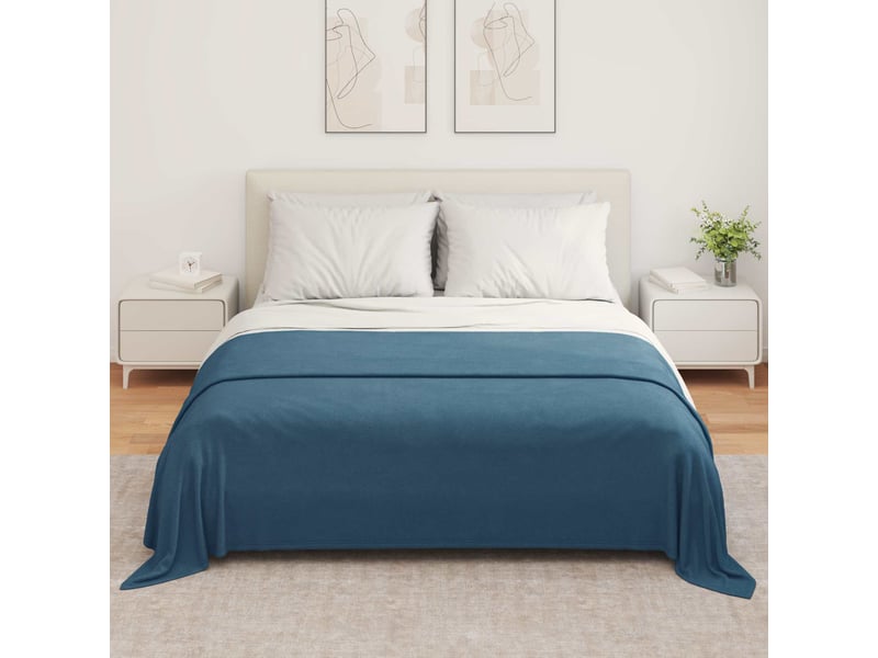  Plaid canapé bleu marine 280x210 cm 0.79 kg polaire  - Conforama C