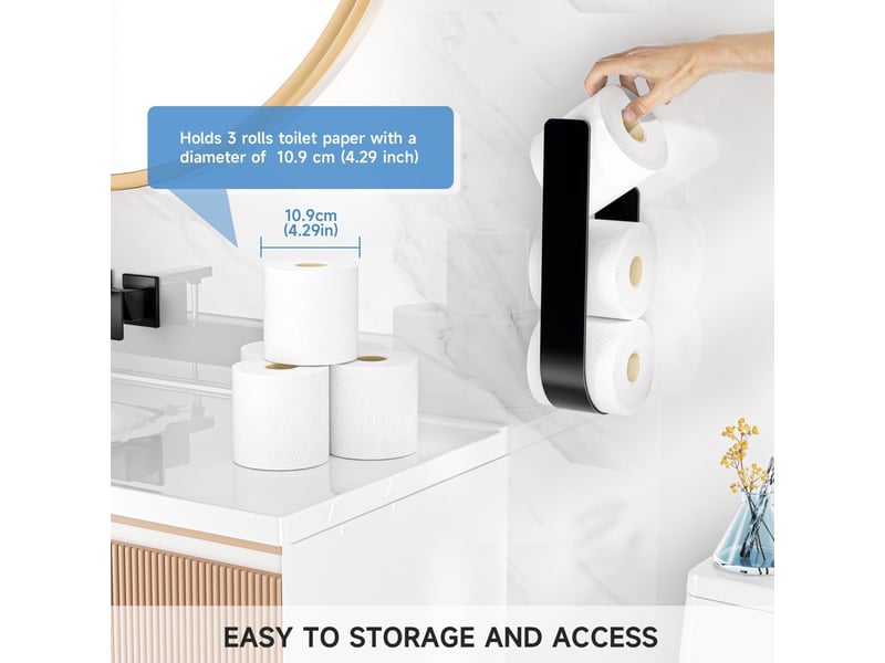  Rangement papier toilette, porte papier toilette pour 3 rouleaux de réserve métal  - Conforama C