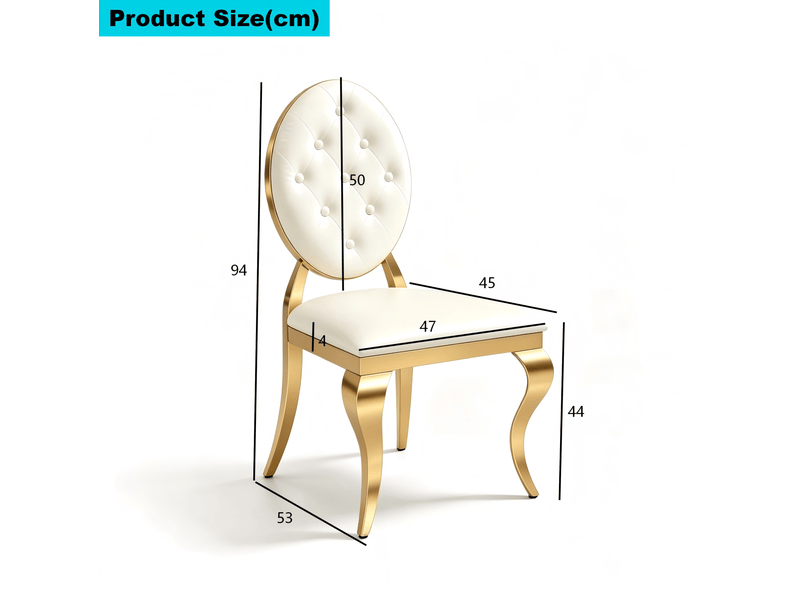 Lot de 2 chaises de salle à manger modernes en similicuir blanc et doré - Conforama C