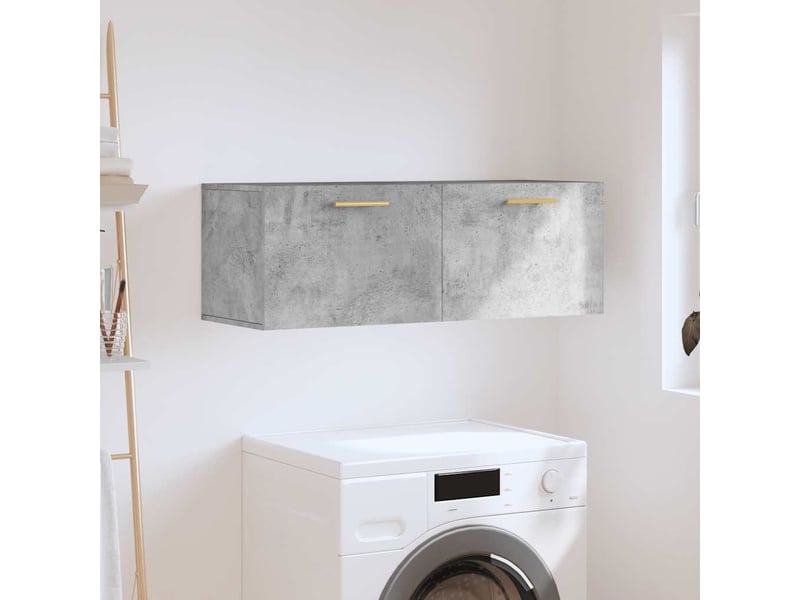  Armoire murale salon gris béton 100x36,5x35cm bois d'ingénierie shl544  - Conforama B