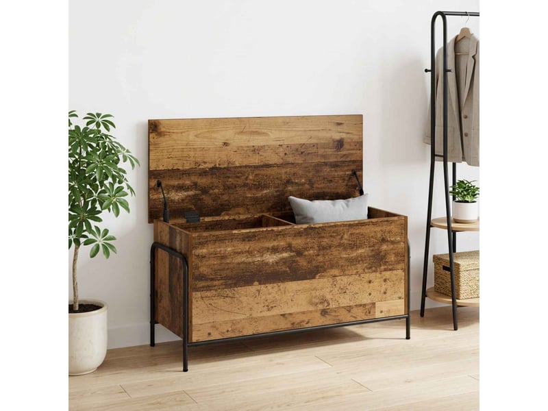  Boîte de rangement, coffre de rangement bois ancien 80x40x49,5 cm shl96344  - Conforama B