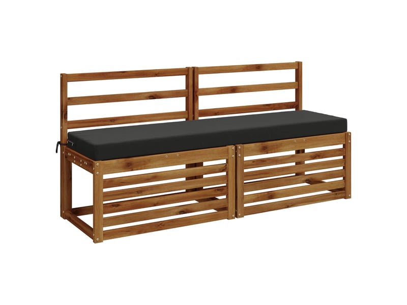  Lot de 2 coussins de banc, coussins d'assise soest 100 % polyester anthracite cf56950  - Conforama C