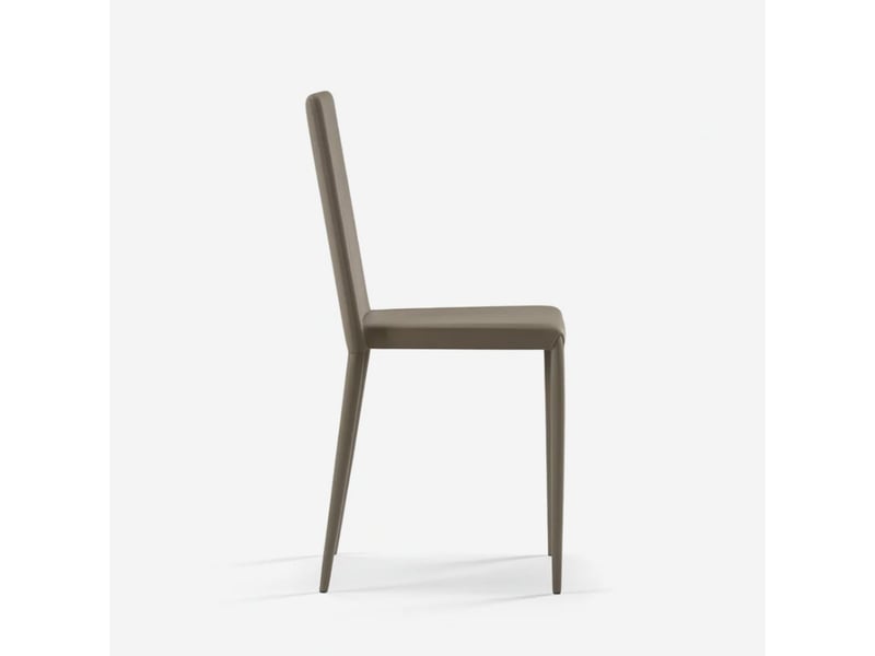  Lot de 4 chaises de salle à manger empilables en similicuir arianna - gris tourterelle  - Conforama D