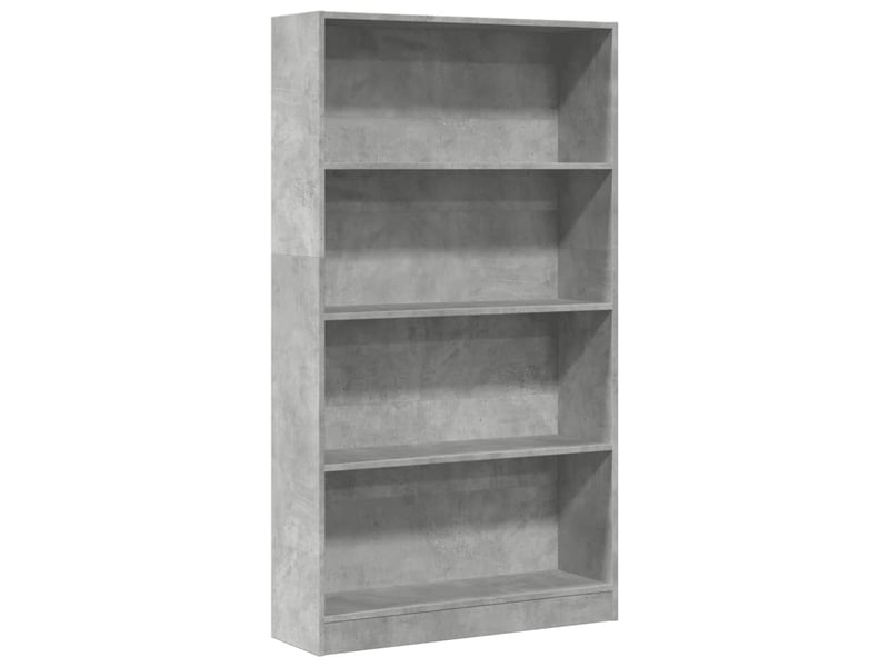  Bibliothèque, meuble de rangement salon gris béton 80x24x143 cm bois d'ingénierie  - Conforama A