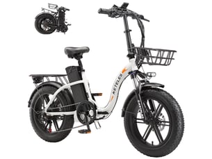 Vélo électrique pliable fat bike keteles kf9, 20 x 4.0, 48v 35ah, blanc