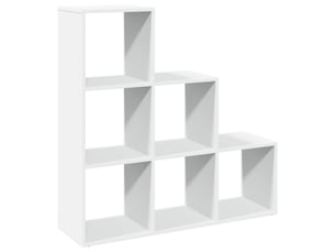 Bibliothèque 3 niveaux, meuble de rangement blanc 99x29x99 cm bois d'ingénierie
