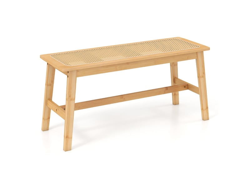  Banc de salle à manger pour 2 personnes 100 x 35 x 45 cm avec assise confortable en rotin tressé style ferme naturel en bambou 20_0018203  - Conforama A