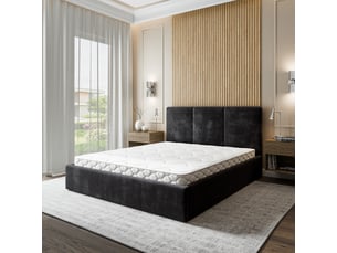 Lit coffre 200x200 cm <strong>MASSENO</strong> <strong></strong> coloris noir