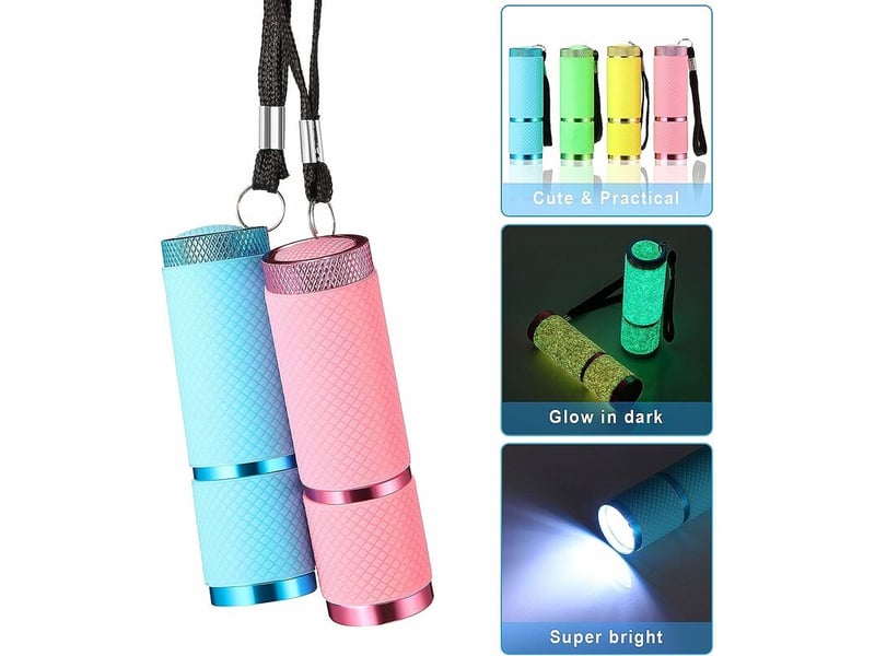  9 lampes de poche à led lampes de poche à poignée recouverte de caoutchouc mini lampe de poche à led torche fluorescente lampe de poche en  - Conforama C