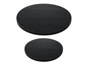 Lot de 2 plateaux de table ronds mdf mélaminé noir ø 70 et 50 cm