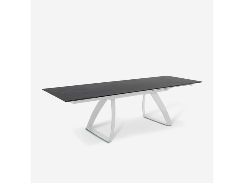 Table extensible en hpl jusqu'à 12 places 170270x90 grayson - noir - Conforama C