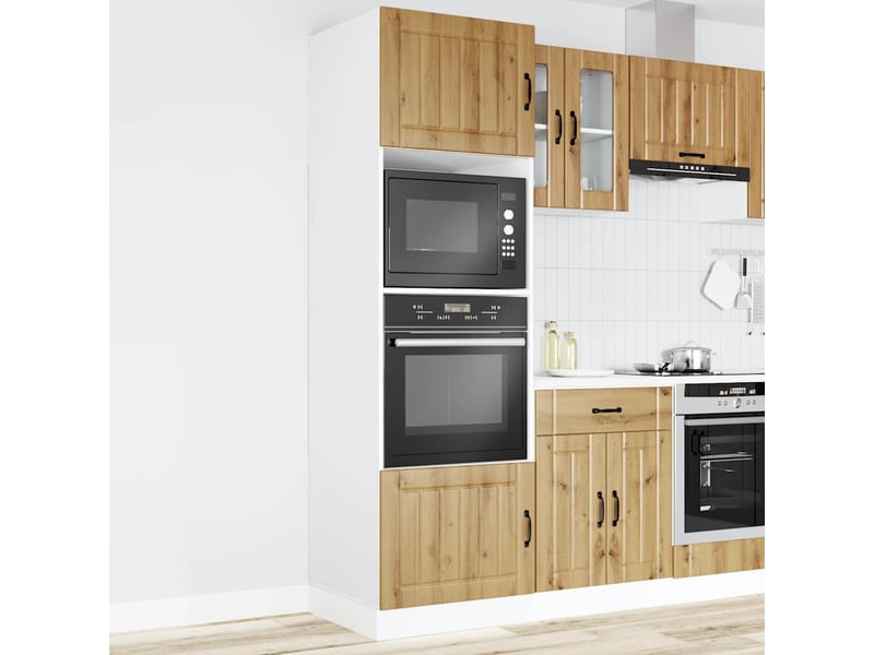 Meuble de rangement, armoires de four lucca chêne artisanal bois d'ingénierie - Conforama C