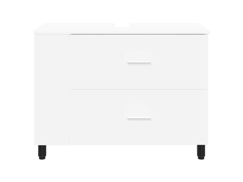  Unité de vanité de salle de bain, meuble de rangement blanc 80x35x60 cm  - Conforama E