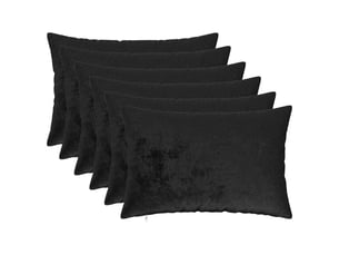 Lot de 6 housses de coussin heerlen noir 40 x 60 cm flanelle cf49932