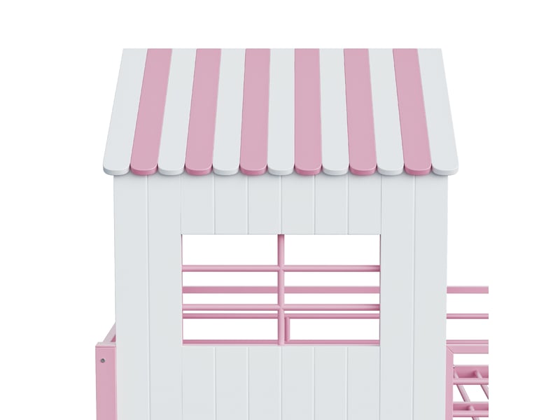  Lit enfant en mezzanine, 90 x 200 cm, lit simple avec escalier aménagé, matelas non inclus, mdf et métal, coloris noir  - Conforama E