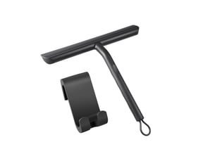 Raclette douche, raclette de douche nettoyage sans traces pour porte | en verre,raclette salle de bain avec support-21cm noir
