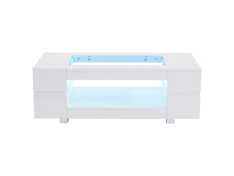 Table basse led blanche, contrôle bluetooth par application, table de salon, bureau et soirées - Conforama A
