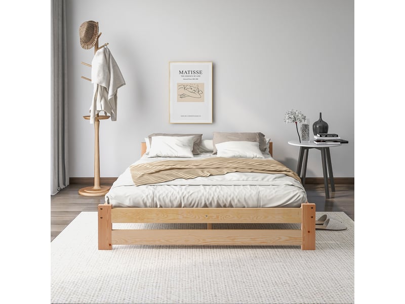  Lit 2 places 140x200cm coloris naturel lit enfant naturel - Conforama D