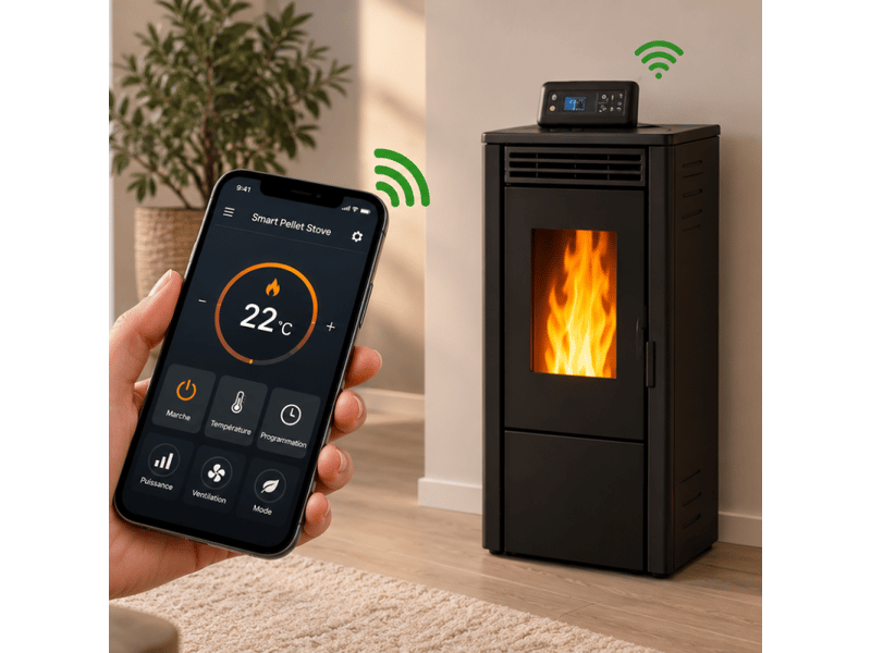 Accessoire wi-fi emaflam pour poêle à granulés - smart pellet stove - noir - Conforama D