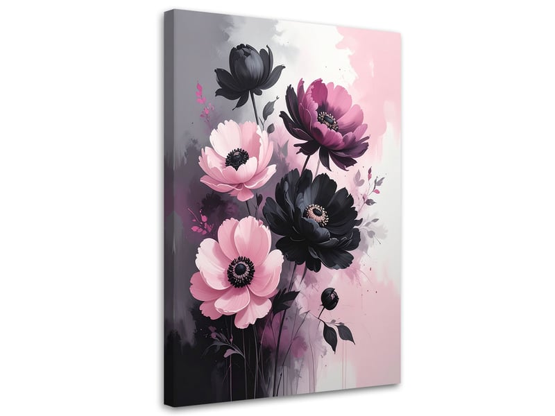  Toile imprimée, fleurs botaniques délicates roses 30x45 1312615891 - Conforama A