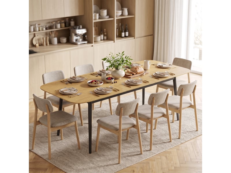 Table à manger extensible ovale 6-8 pers. Design industriel - Conforama B