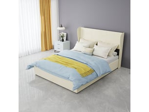 Lit coffre 140x200 cm coloris beige