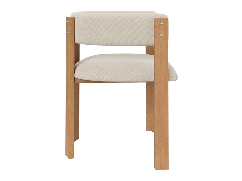  Lot de 2 chaises de salle à manger 47x48x72,5 cm, rembourrage épais, meuble cuisine, meuble salon, beige+naturel, métal  - Conforama E