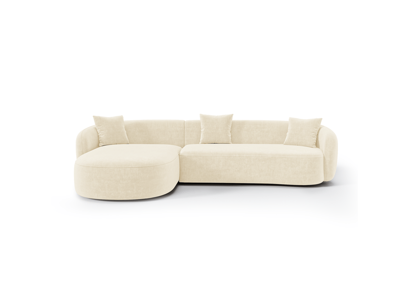  Canapé d'angle gauche 4 places en tissu tramé toucher doux crème celine 1CELAGTTCR - Conforama C