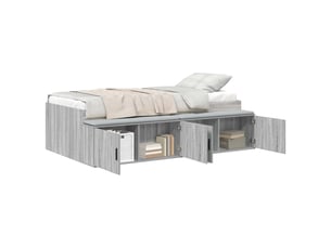 Lit simple 90x200 cm coloris gris
