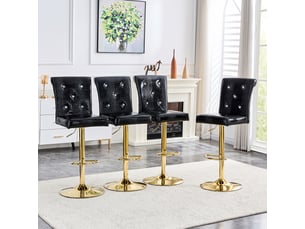 tabouret de bar assise réglable en hauteur  <strong>STILVORA</strong>  - noir hauteur d'assise 64 cm vendu Par 4